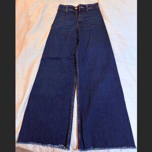 Zara ZW MARINE STRAIGHT-LEG HIGH-WAIST JEANS (Dark Wash)